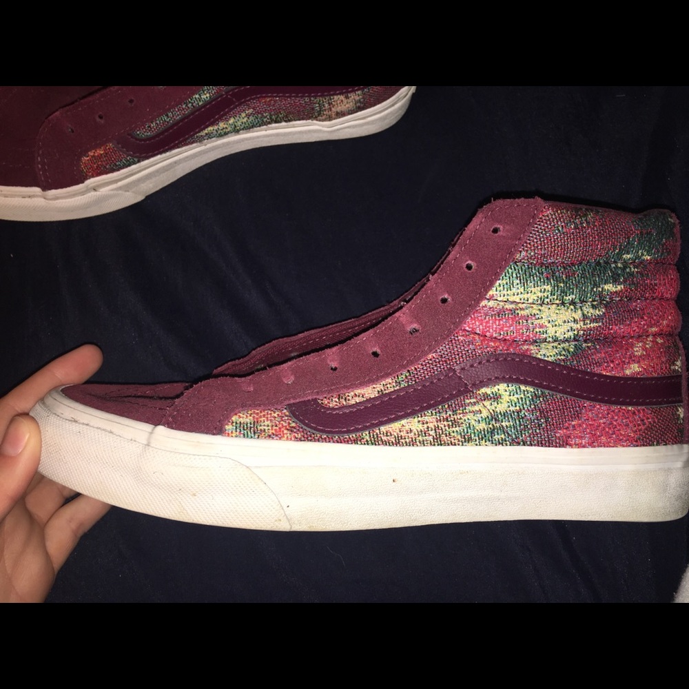 pattern high top vans